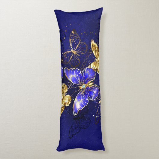 Compositie met Sapphire Butterflies Lichaamskussen (Achterkant (Verticaal))