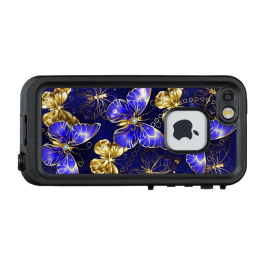 Compositie met Sapphire Butterflies LifeProof iPhone Hoesje (Achterkant (horizontaal))