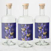 Compositie met Sapphire Butterflies Likeurfles Etiket (Flessen)