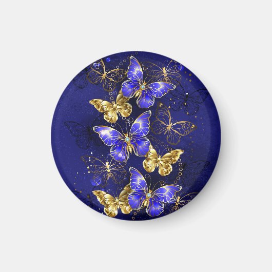 Compositie met Sapphire Butterflies Magneet (Voorkant)