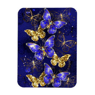 Compositie met Sapphire Butterflies Magneet