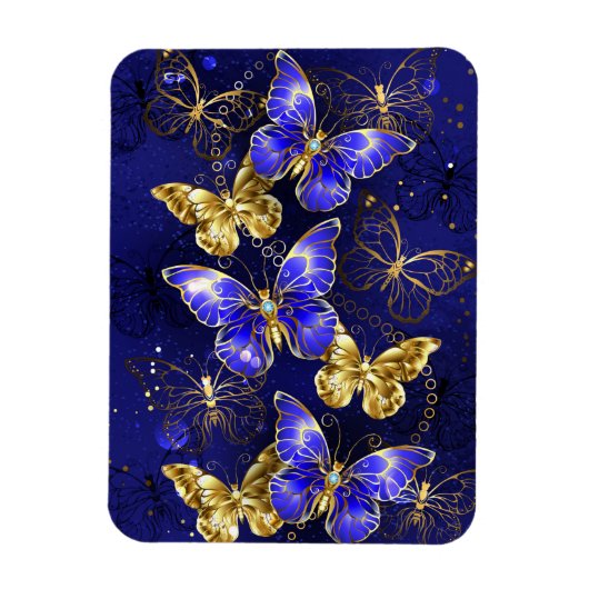 Compositie met Sapphire Butterflies Magneet (Verticaal)