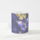 Compositie met Sapphire Butterflies Matglas Koffiemok (Voorkant links)