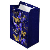 Compositie met Sapphire Butterflies Medium Cadeauzakje (Voorkant Gekanteld)