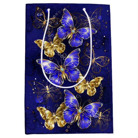 Compositie met Sapphire Butterflies Medium Cadeauzakje (Voorkant)