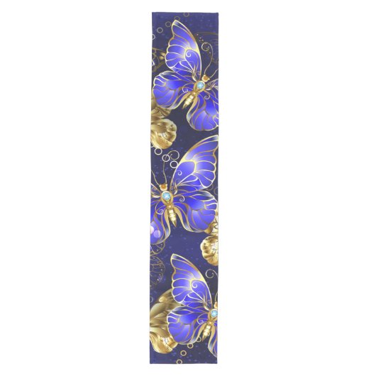 Compositie met Sapphire Butterflies Medium Tafelloper (Voorkant)