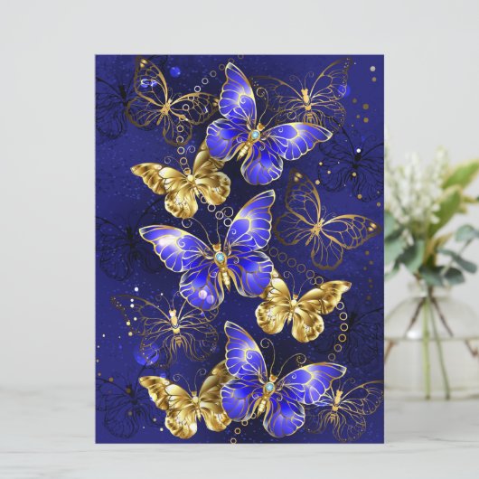 Compositie met Sapphire Butterflies Menu (Staand voorkant)