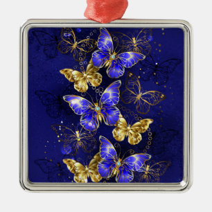 Compositie met Sapphire Butterflies Metalen Ornament