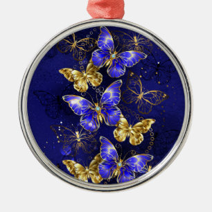 Compositie met Sapphire Butterflies Metalen Ornament