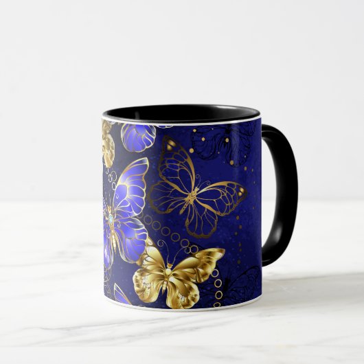 Compositie met Sapphire Butterflies Mok (Voorkant rechts)