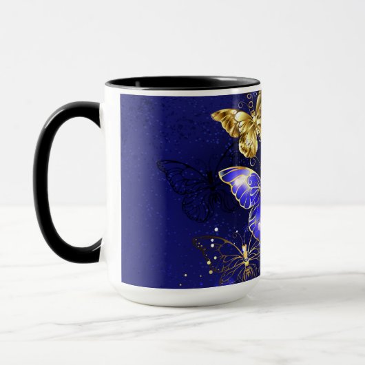 Compositie met Sapphire Butterflies Mok (Links)