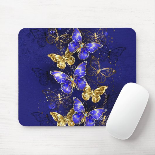 Compositie met Sapphire Butterflies Muismat (Met muis)