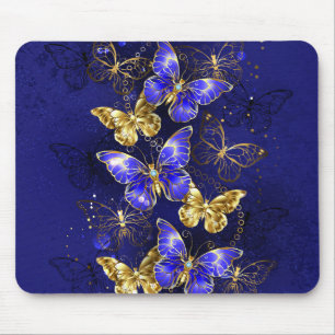 Compositie met Sapphire Butterflies Muismat