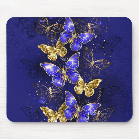 Compositie met Sapphire Butterflies Muismat (Voorkant)