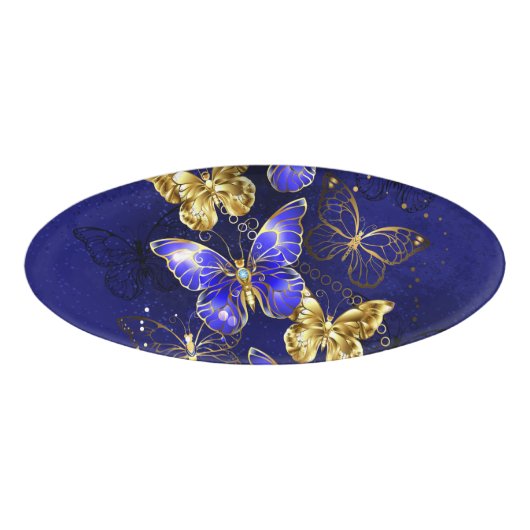 Compositie met Sapphire Butterflies Naambadge (Voorkant)