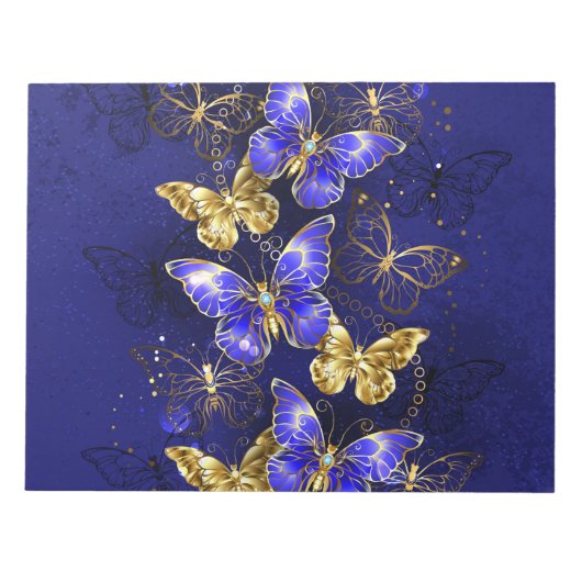 Compositie met Sapphire Butterflies Notitieblok (Voorkant)