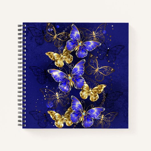 Compositie met Sapphire Butterflies Notitieboek (Voorkant)
