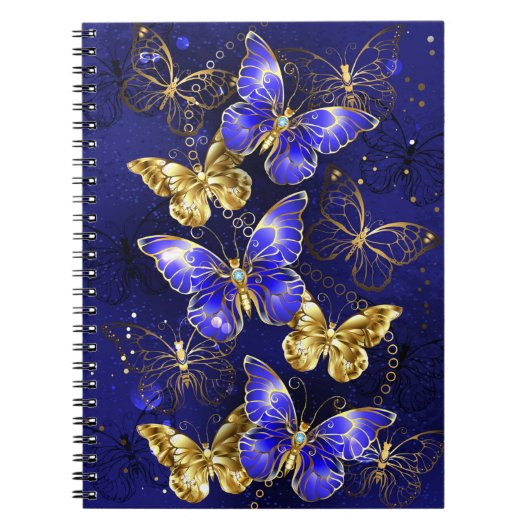 Compositie met Sapphire Butterflies Notitieboek (Voorkant)
