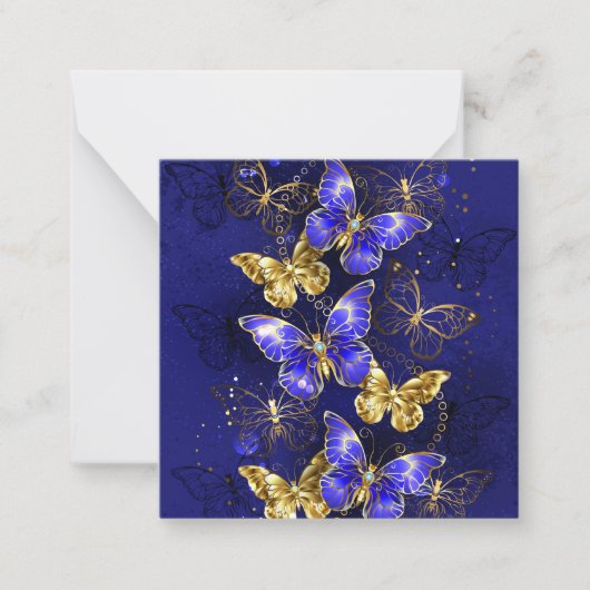 Compositie met Sapphire Butterflies Notitiekaartje (Voorkant)