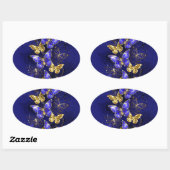 Compositie met Sapphire Butterflies Ovale Sticker (Vel)