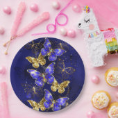 Compositie met Sapphire Butterflies Papieren Bordje (Feest)