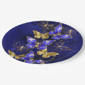 Compositie met Sapphire Butterflies Papieren Bordje (Gekanteld)