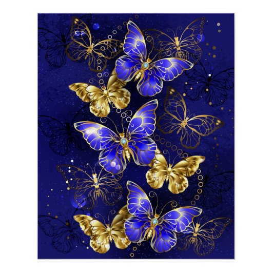 Compositie met Sapphire Butterflies Perfect Poster (Voorkant)