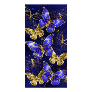 Compositie met Sapphire Butterflies Perfect Poster