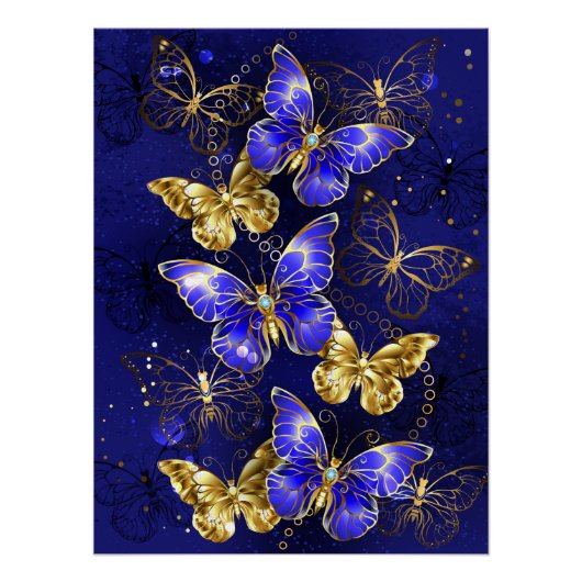 Compositie met Sapphire Butterflies Perfect Poster (Voorkant)
