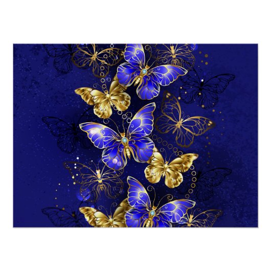 Compositie met Sapphire Butterflies Perfect Poster (Voorkant)