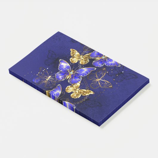 Compositie met Sapphire Butterflies Post-it® Notes (Schuin)