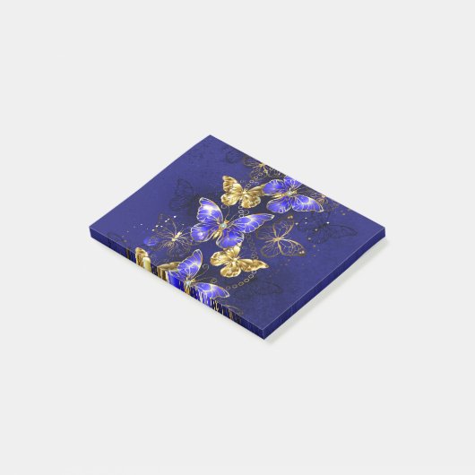 Compositie met Sapphire Butterflies Post-it® Notes (Schuin)