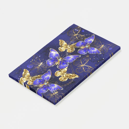 Compositie met Sapphire Butterflies Post-it® Notes (Schuin)