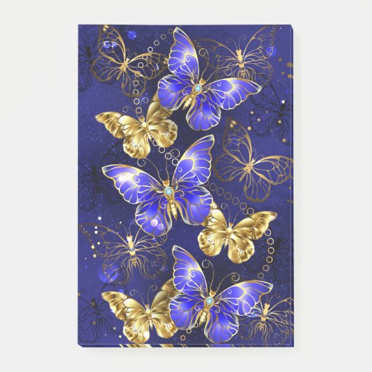 Compositie met Sapphire Butterflies Post-it® Notes (Voorkant)