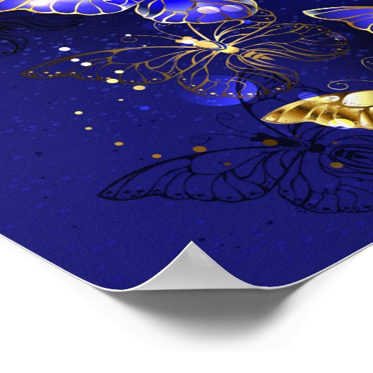 Compositie met Sapphire Butterflies Poster (Hoek)