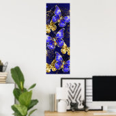 Compositie met Sapphire Butterflies Poster (Thuiskantoor)
