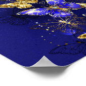 Compositie met Sapphire Butterflies Poster (Hoek)