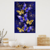Compositie met Sapphire Butterflies Poster (Keuken)