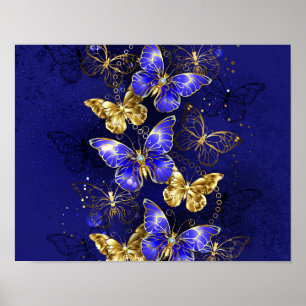 Compositie met Sapphire Butterflies Poster