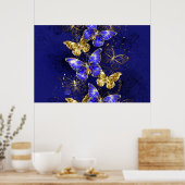 Compositie met Sapphire Butterflies Poster (Keuken)
