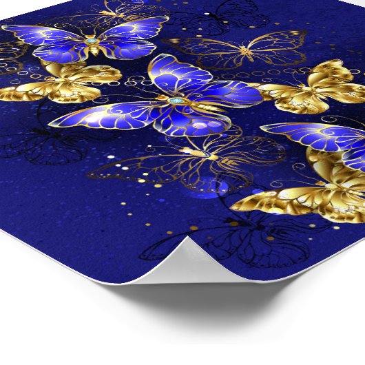 Compositie met Sapphire Butterflies Poster (Hoek)