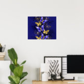 Compositie met Sapphire Butterflies Poster (Thuiskantoor)
