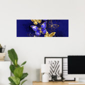 Compositie met Sapphire Butterflies Poster (Thuiskantoor)