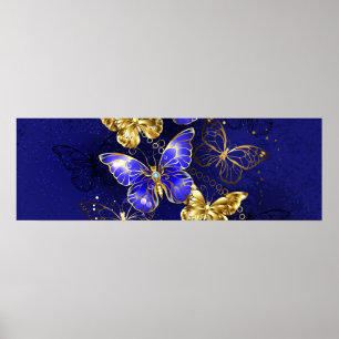 Compositie met Sapphire Butterflies Poster