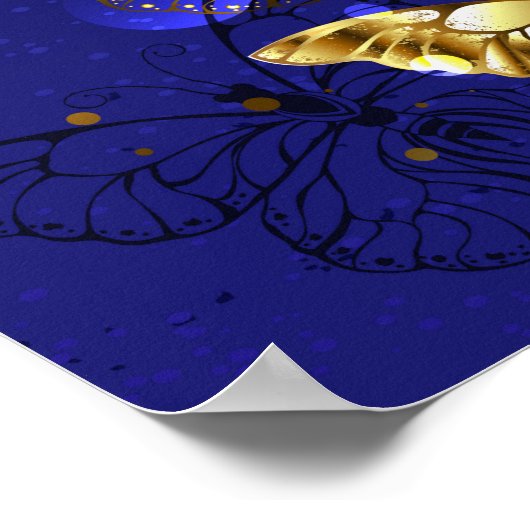 Compositie met Sapphire Butterflies Poster (Hoek)
