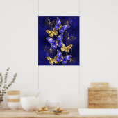 Compositie met Sapphire Butterflies Poster (Keuken)