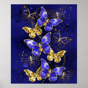 Compositie met Sapphire Butterflies Poster