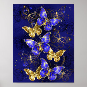 Compositie met Sapphire Butterflies Poster