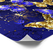 Compositie met Sapphire Butterflies Poster (Hoek)