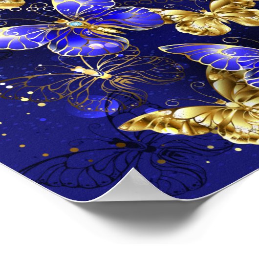 Compositie met Sapphire Butterflies Poster (Hoek)